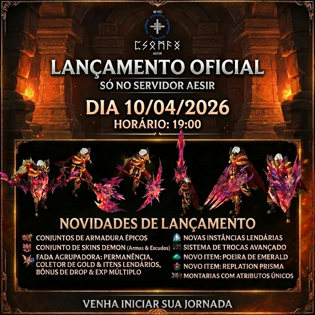 Captura de tela do jogo With Your Destiny mostrando o personagem principal em um ambiente de floresta mística ao entardecer